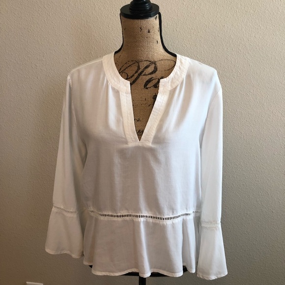 Anthropologie Tops - Anthropologie White Long Sleeve Top
